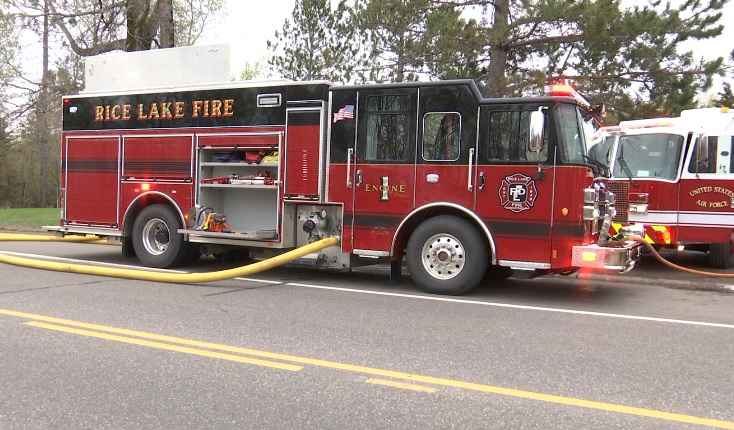 A man was burned when a fire engulfed much of a home in the City of Rice Lake, Minn.