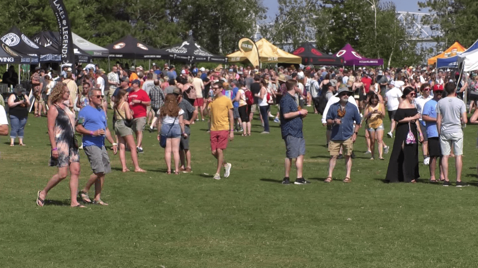 People gathered together at Bayfront Park