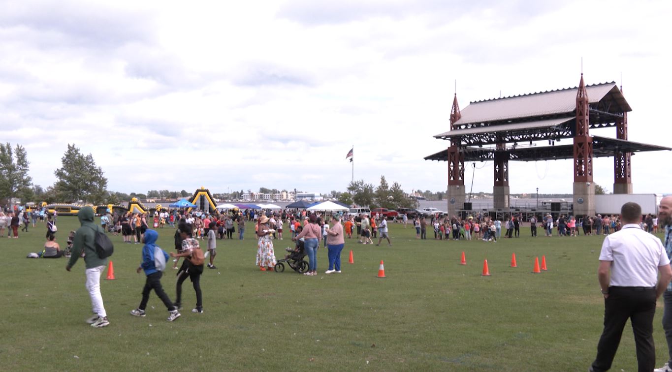 Families fill Bayfront Festival Park.