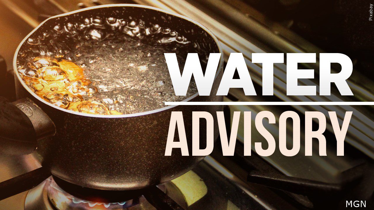 pot of boiling water with "water advisory" text