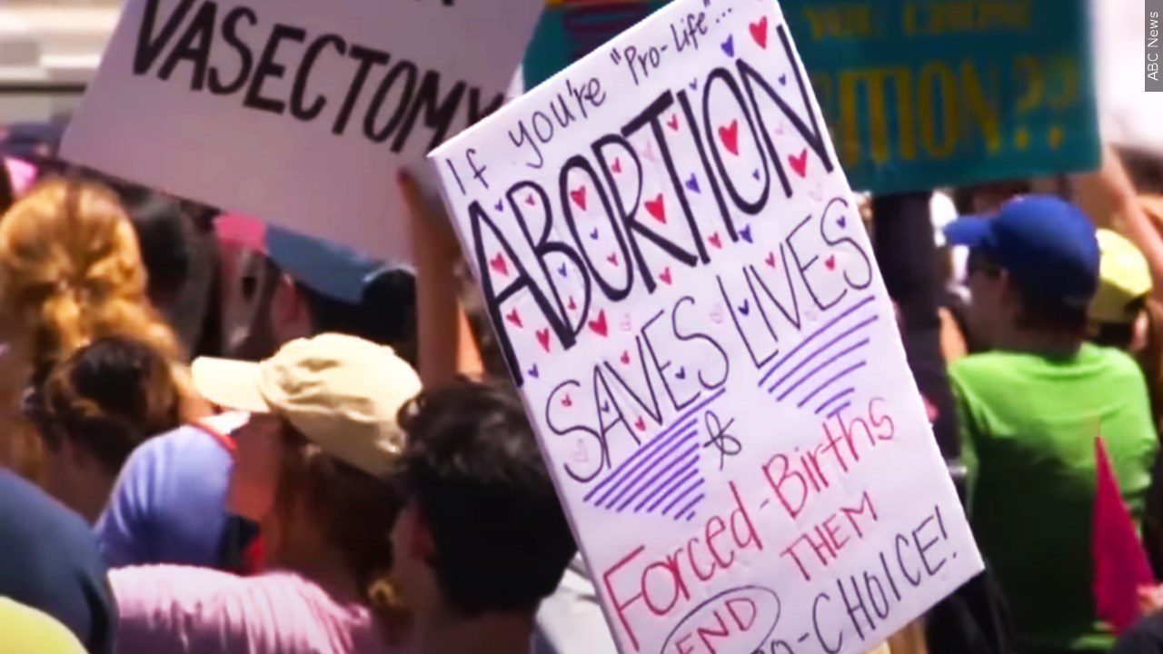 A pro-abortion rights sign at a protest