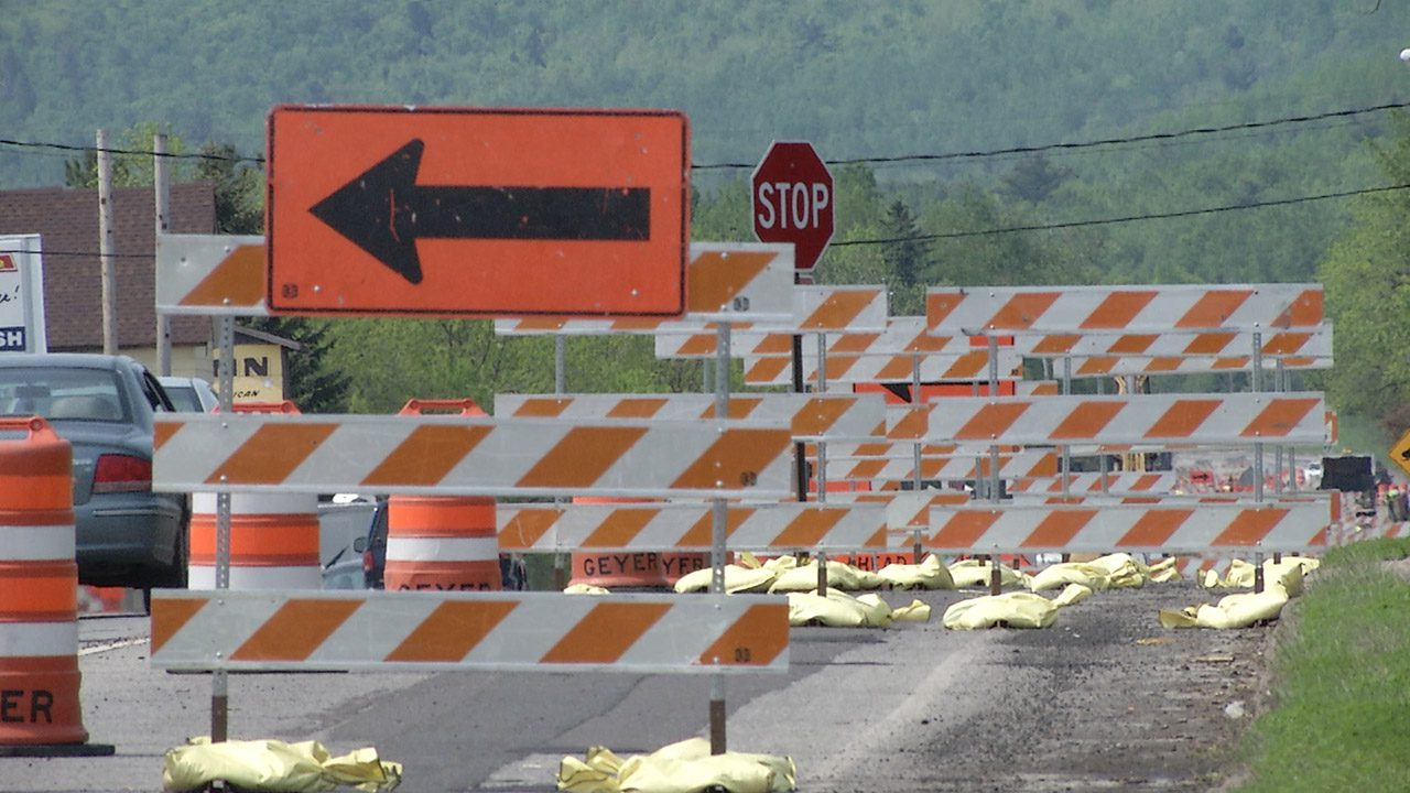 Picture of lane closures for road construction