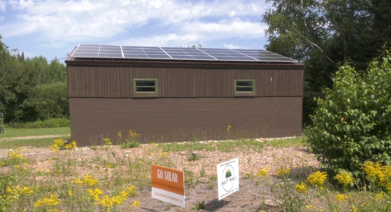 Solar panels on a garage on the Range.