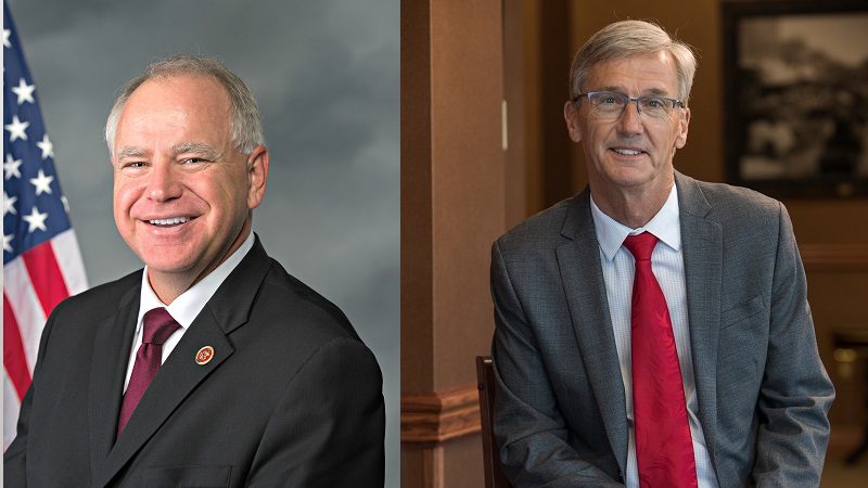 Gov. Tim Walz and Scott Jensen