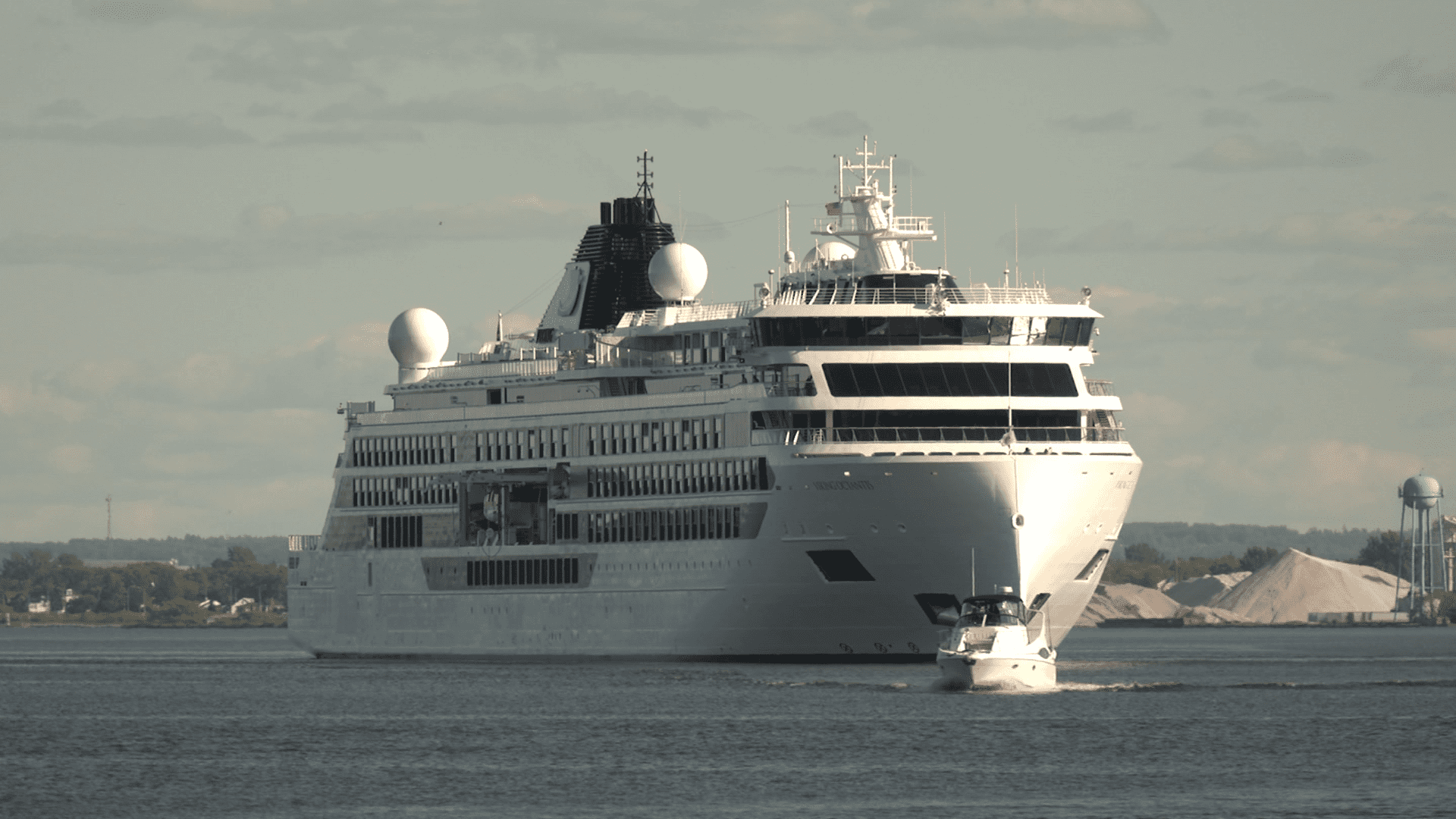 Close-up of Viking Octantis cruise ship