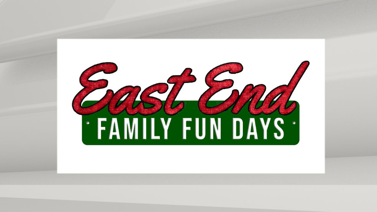 East End Family Fun Days logo over gray background