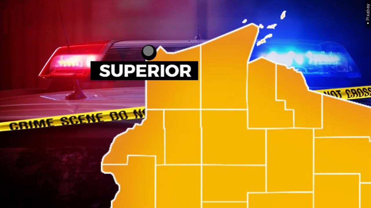 map showing Superior Wisconsin over crime image