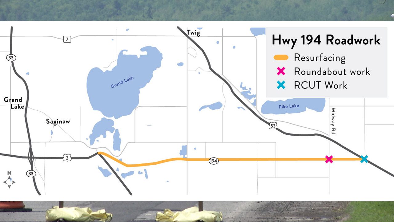 Map showing roundabout and RCUT on Highway 194 in Hermantown