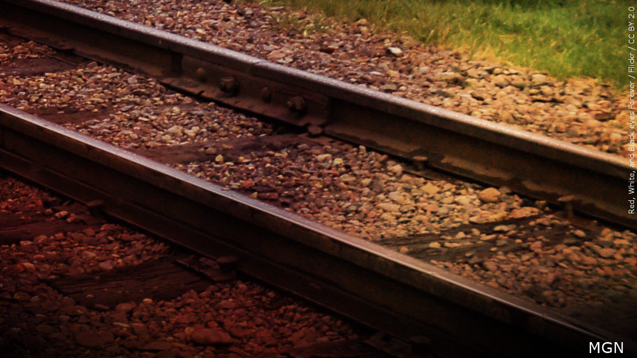 close-up of railroad tracks