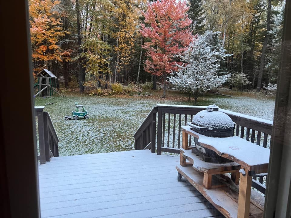 snow coats the ground on October 7