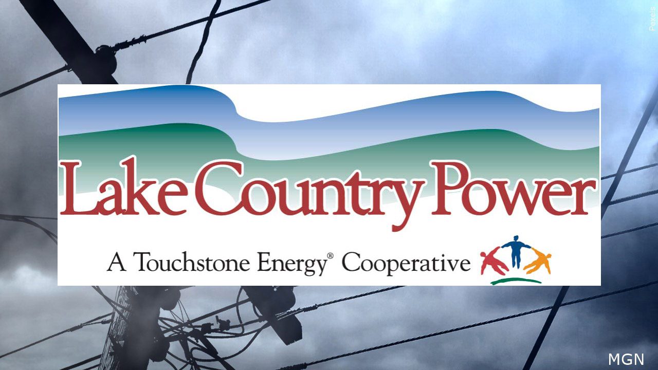Lake Country Power logo over power pole backround