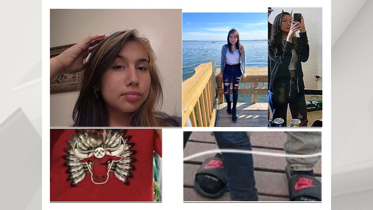 Nevaeh Kingbird, Missing since October 22, 2021 (Bemidji Police Department) Picture of Nevaeh Kingbird and the clothes she may be wearing