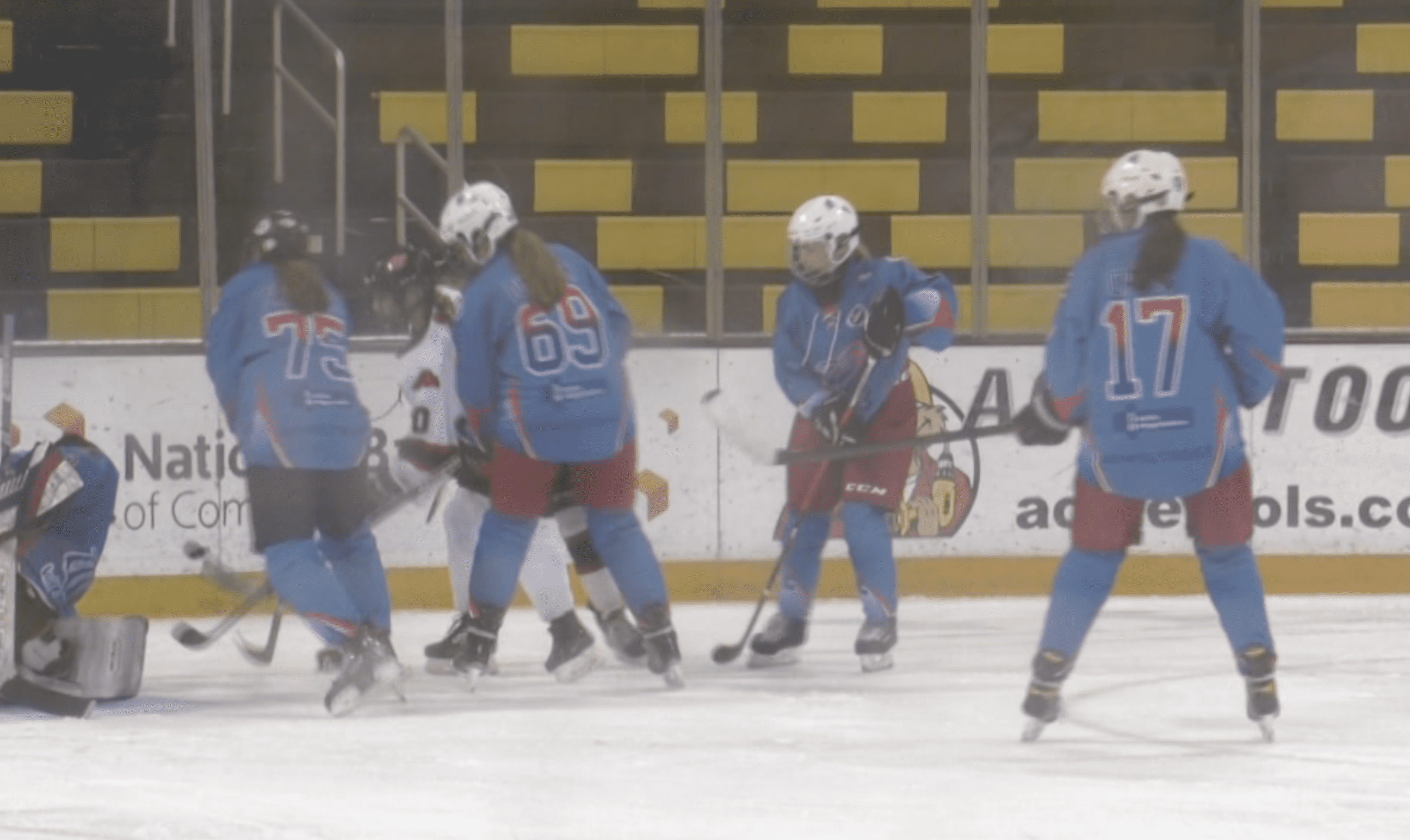 photo of girls playing hockey