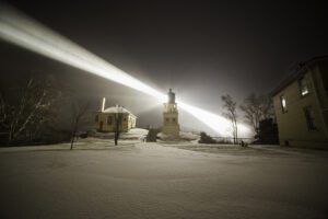 A beacon of light shines from Split Rock Lighthouse