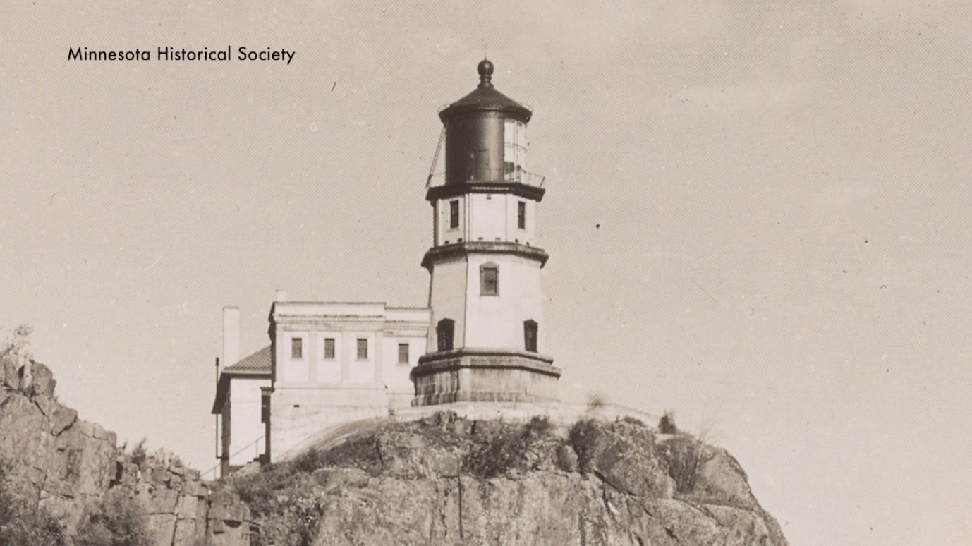 A historical photo of Split Rock Lighthouse