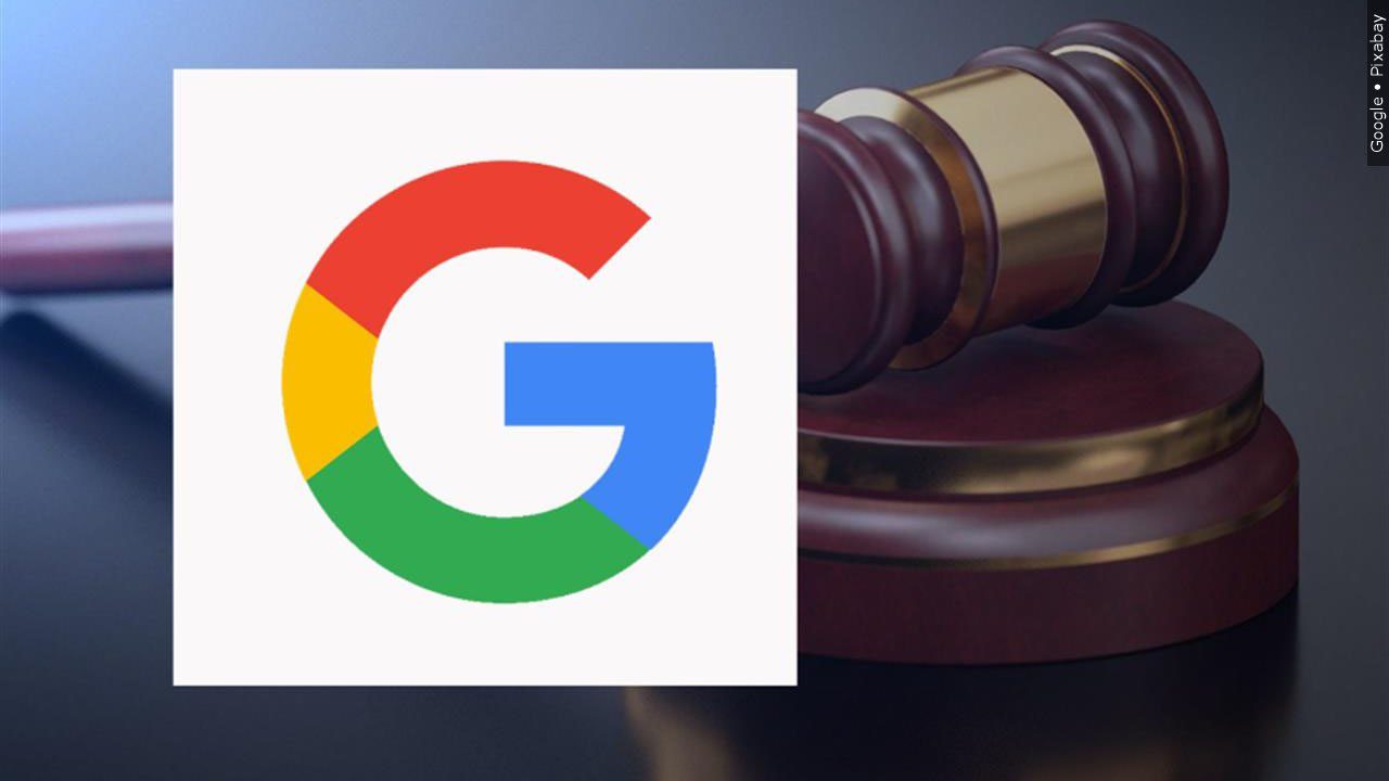 The Google G logo over a court background