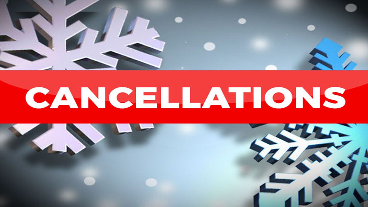 words cancellation over snowflake background