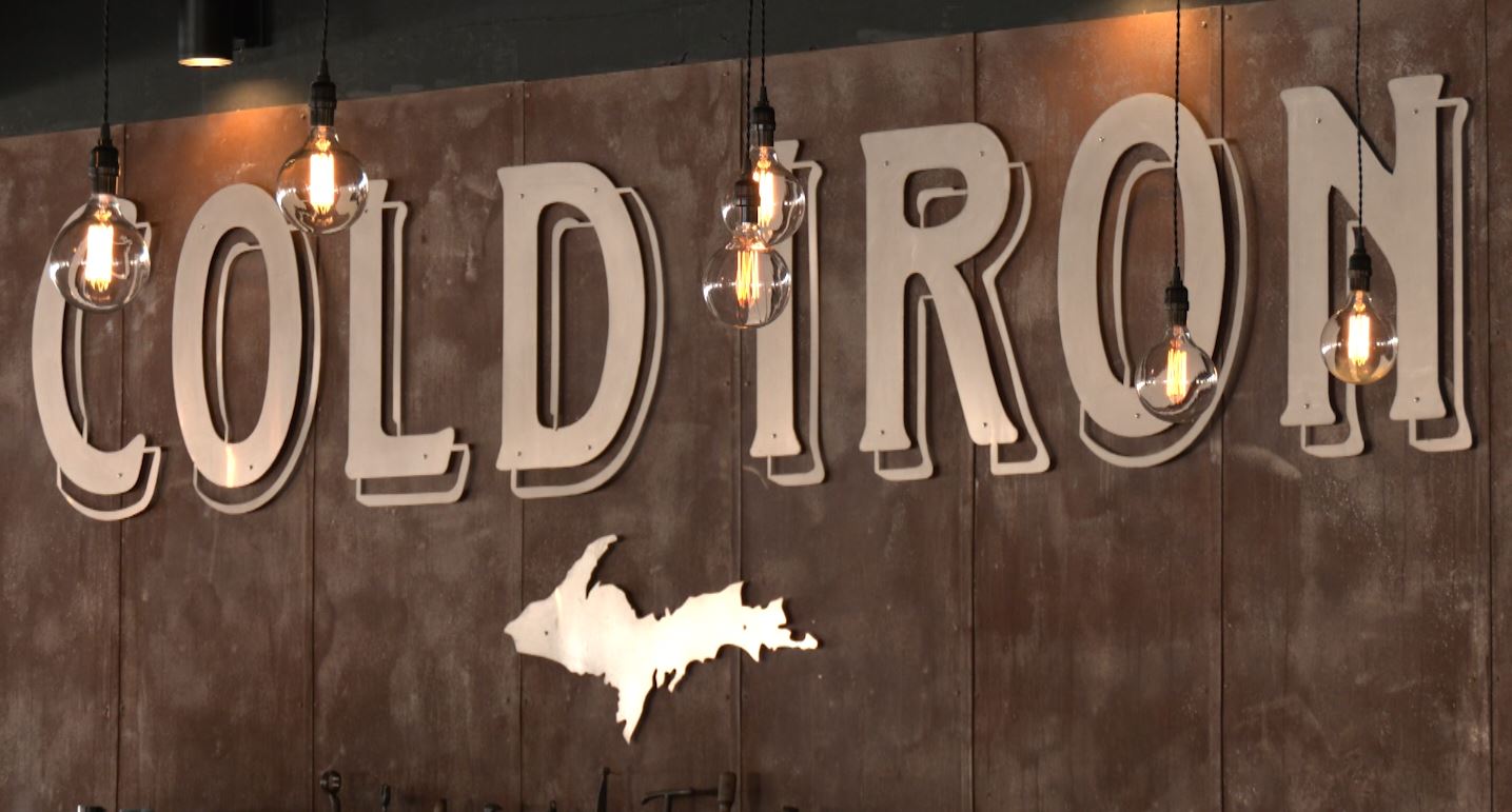 The Cold Iron logo at the brewery's taproom