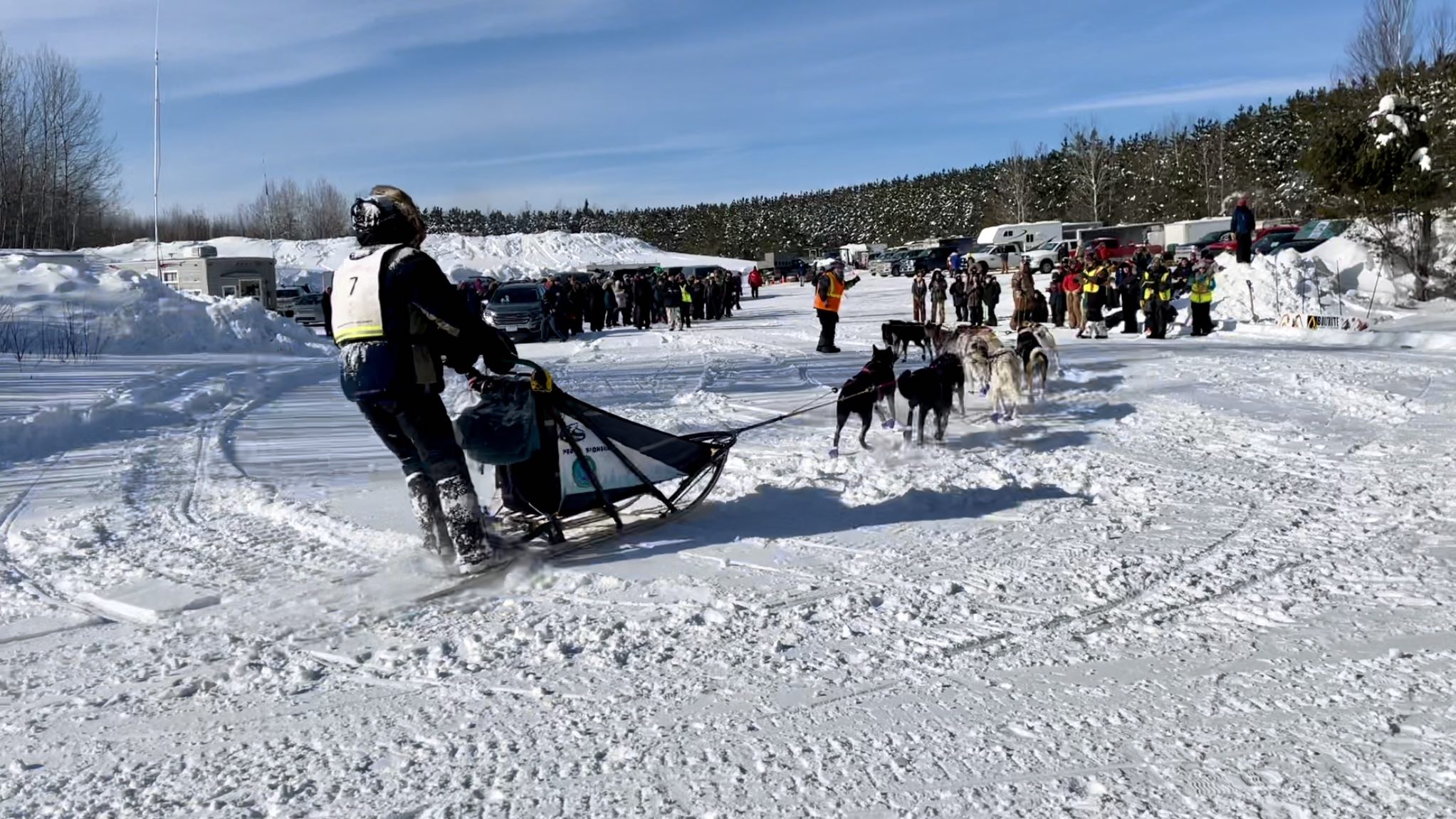 Ryan Anderson arrives at the Two Harbors checkpoint