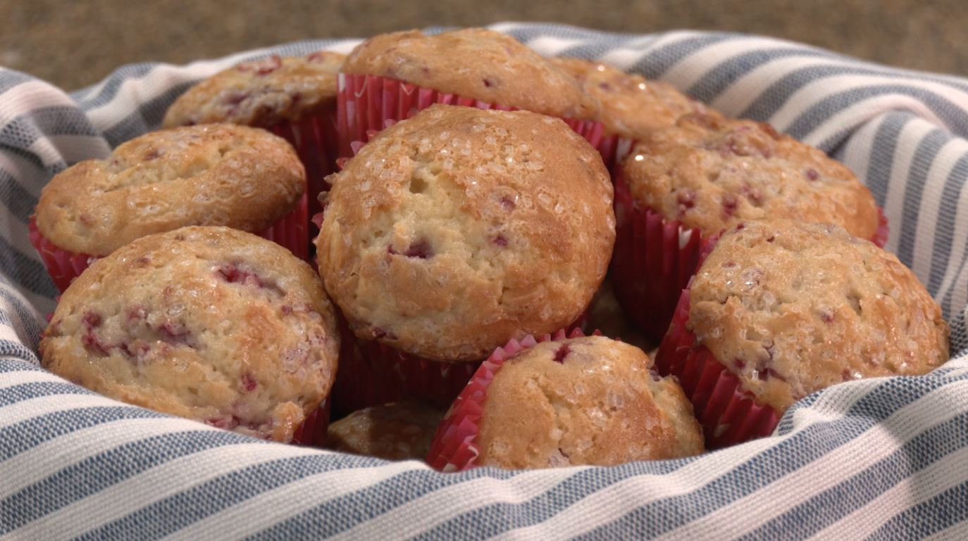 A basket of muffins