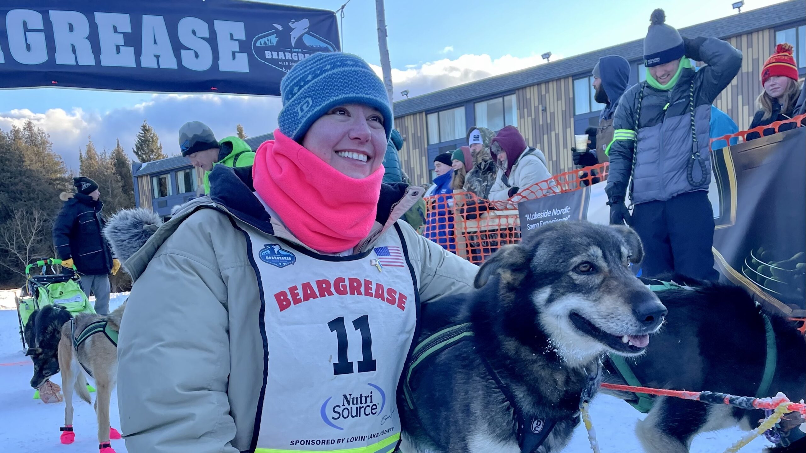 Sarah Keefer and sled dog Wildfire
