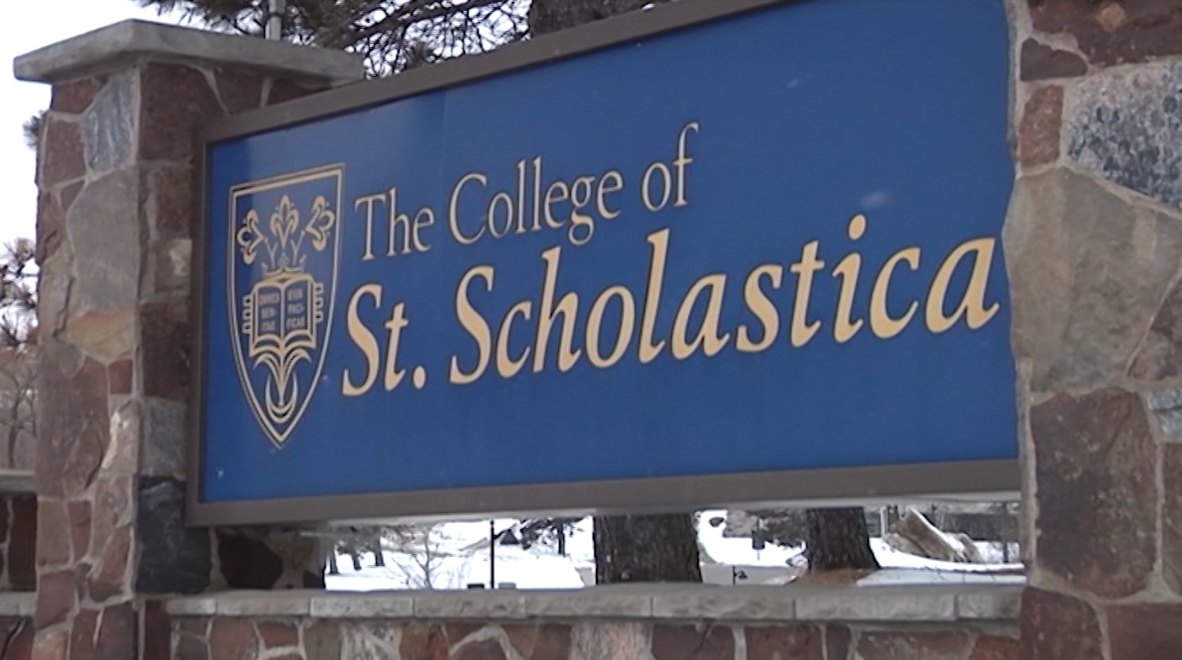 The College of St. Scholastica sign