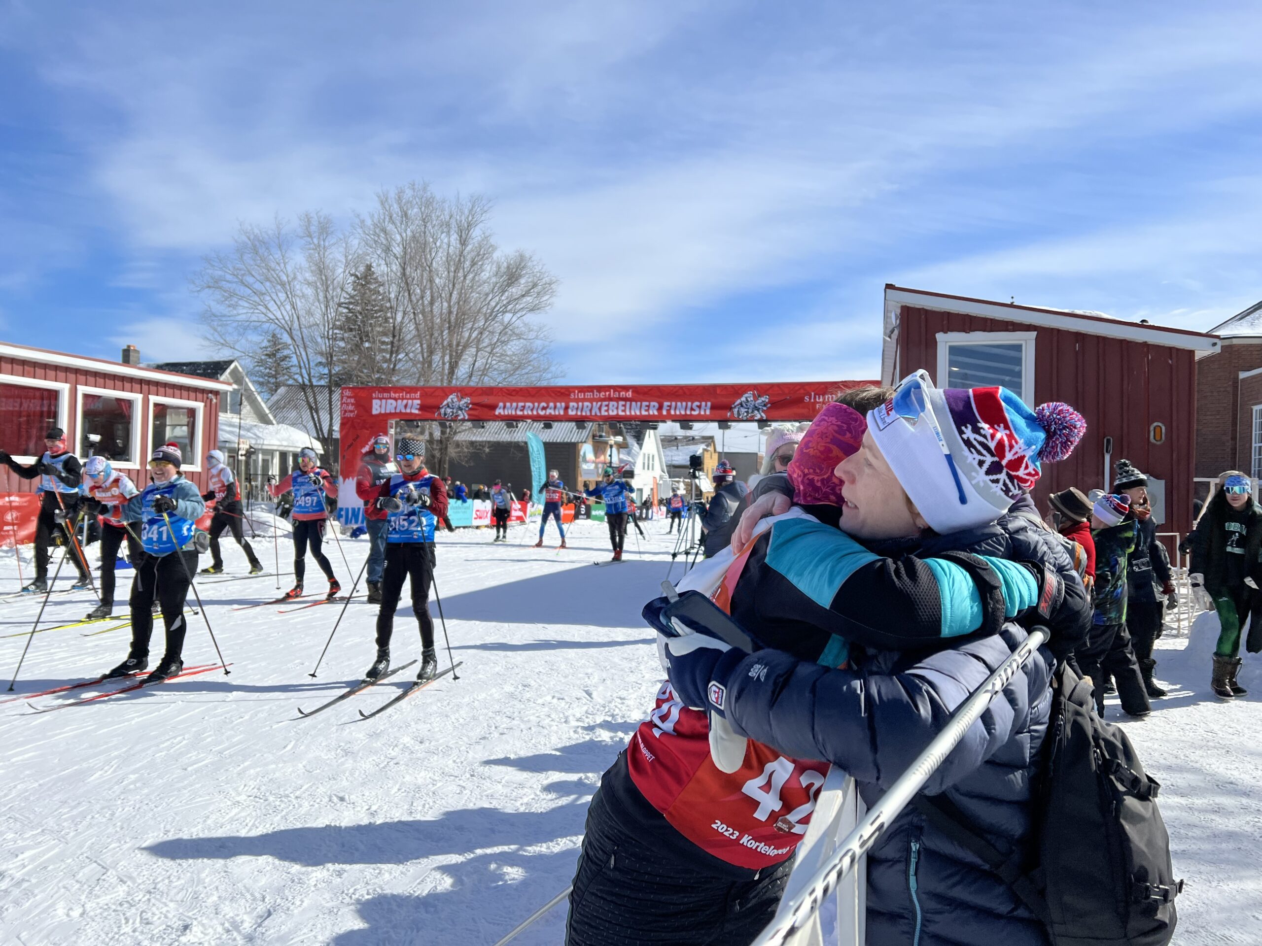 photo of racers crossing a finish line at the Birkebeiner