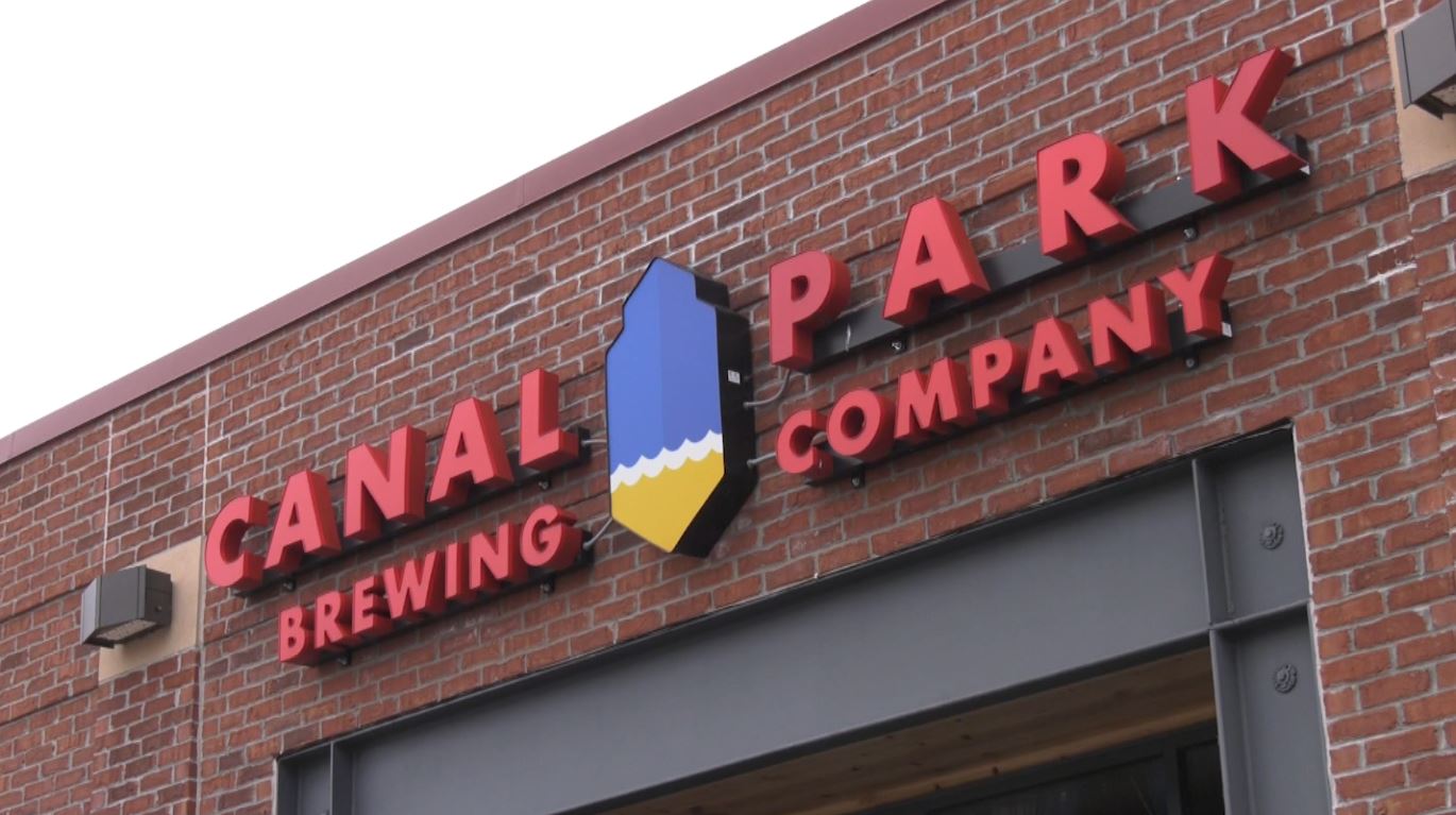 Canal Park Brewing Company's sign on their building