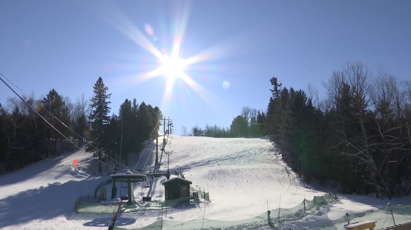 The Chester Bowl ski hill on a sunny day