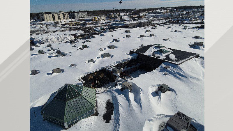 Roof collapses at California mall after fire