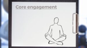 A sketch of a seated person with the title "Core engagement"