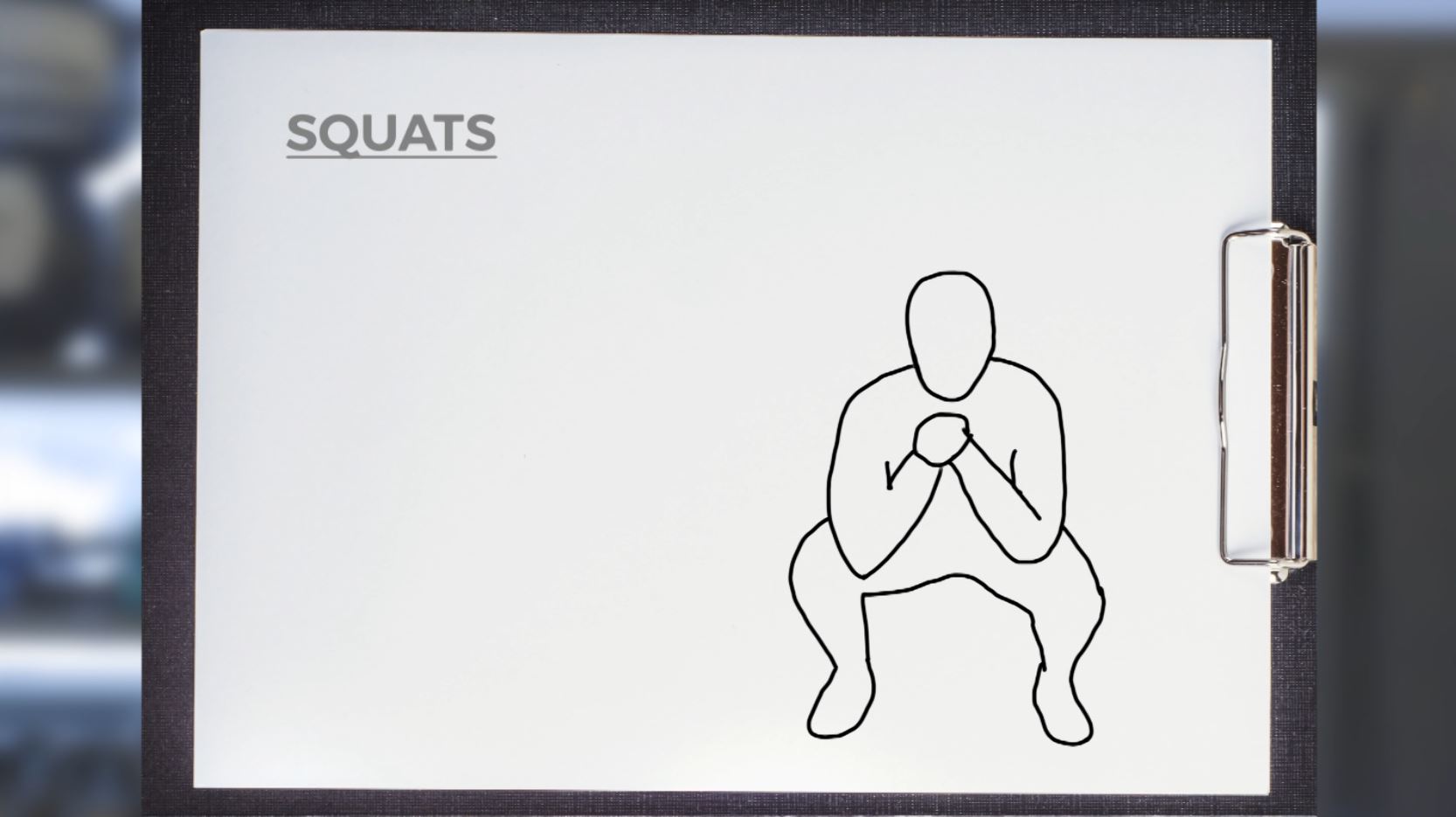 A sketch of someone squatting