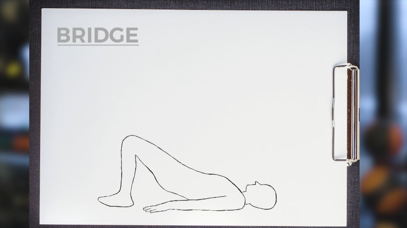 A sketch of a person doing a bridge