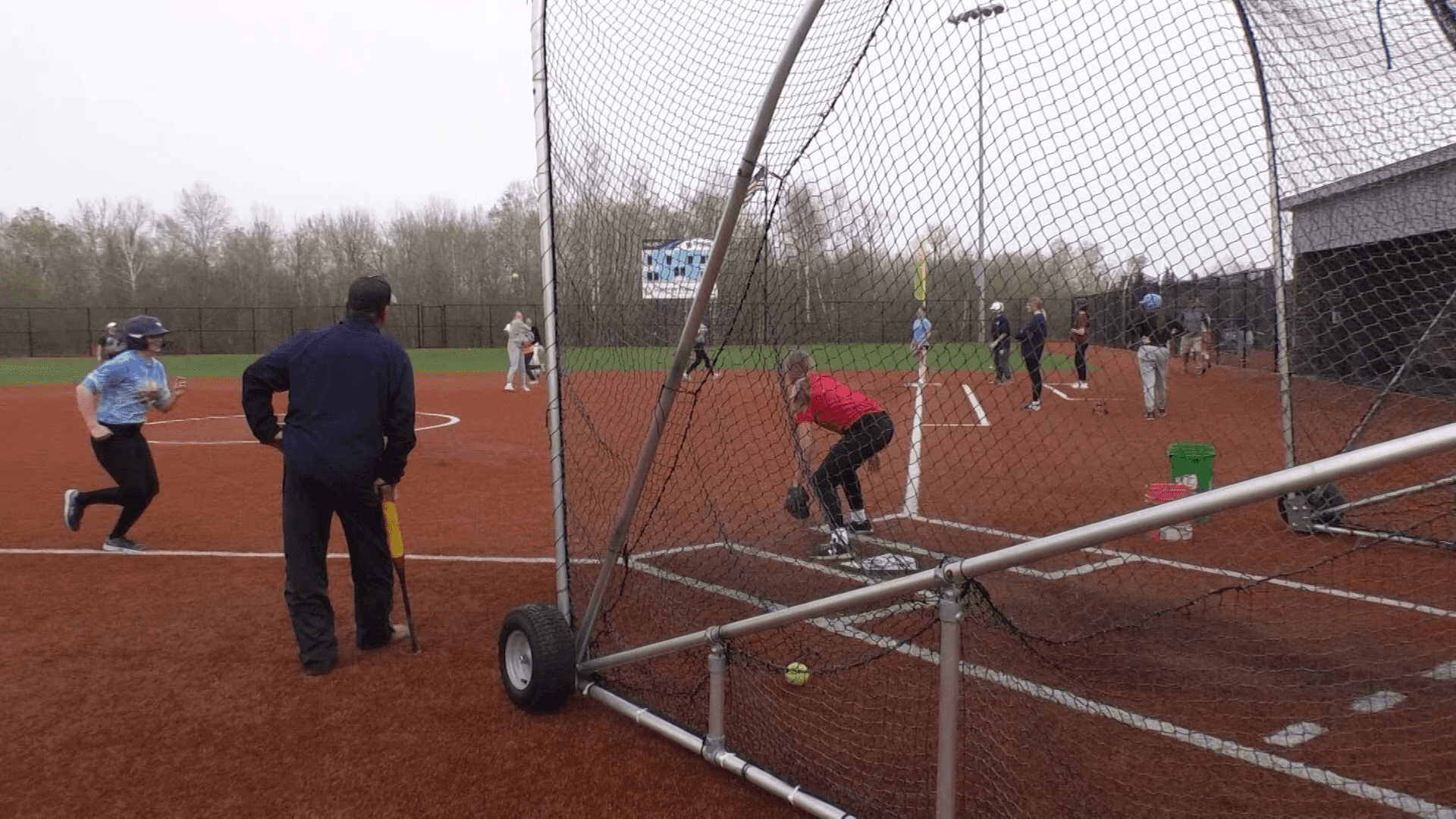 Superior High School Softball team practicing