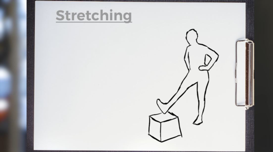 A sketch of a person stretching