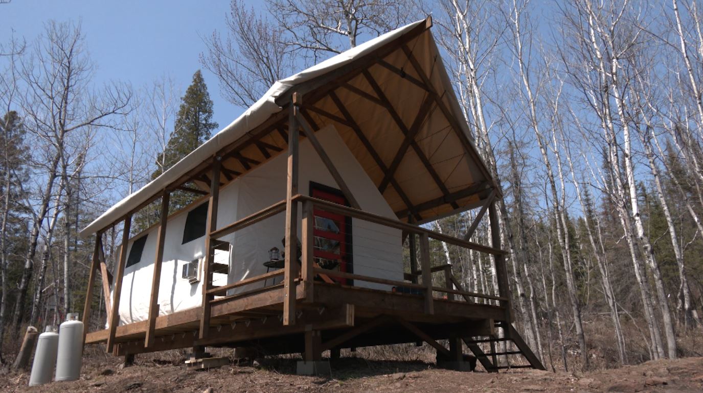 A glamping tent at North Shore Camping Co.