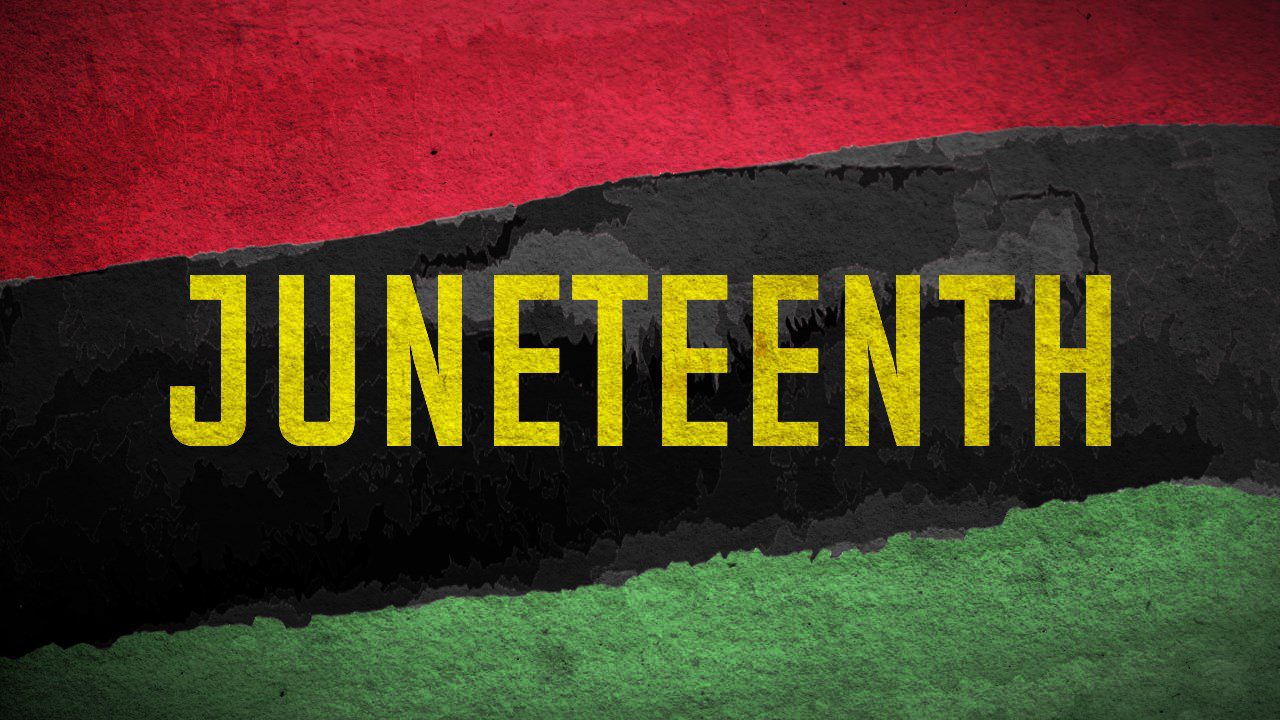 A flag and the word "Juneteenth"