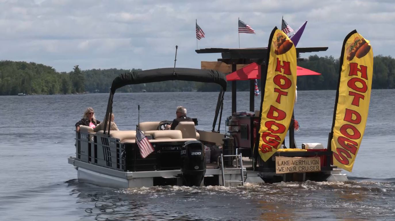 The Lake Vermilion Weiner Cruiser out on the water