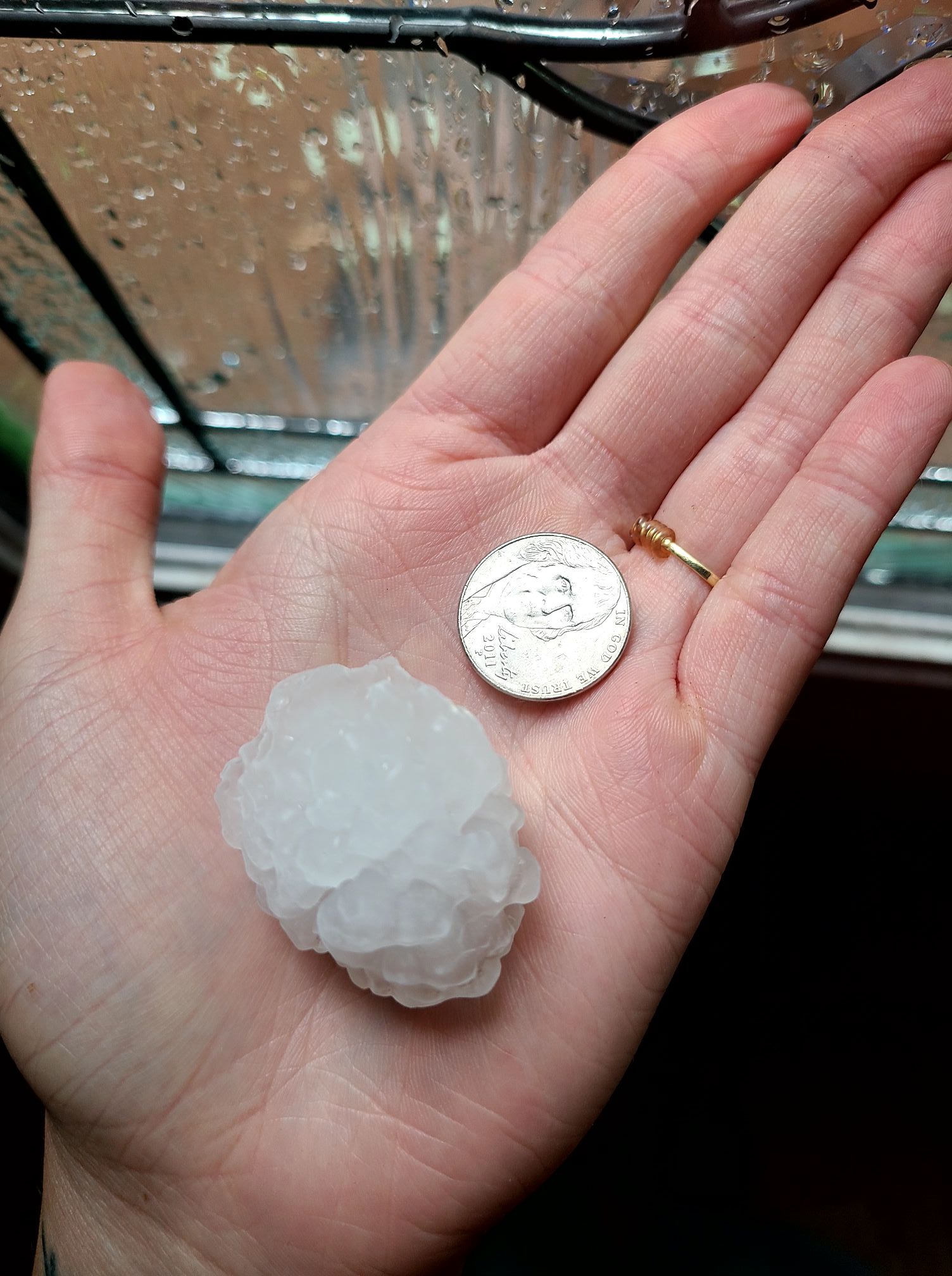 Lilly LaValley - nickle size hail in Sturgeon Lake