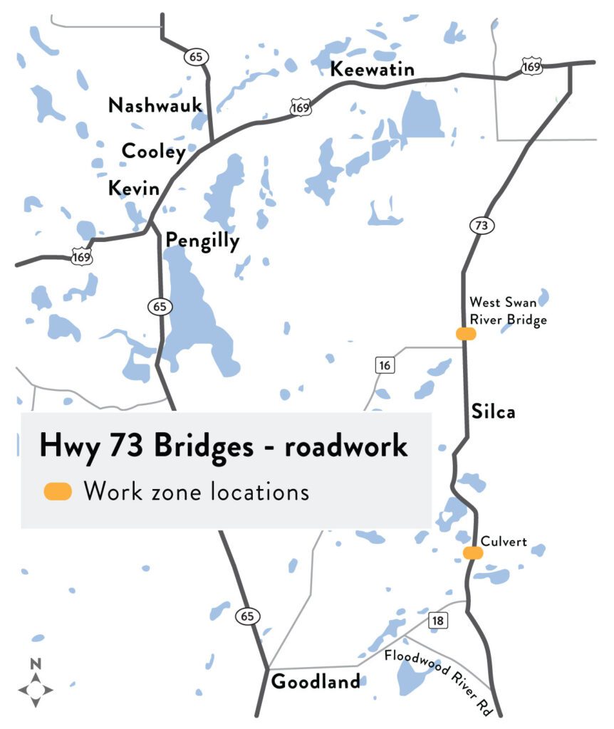 Additional bridge construction to begin on Highway 73 south of Hibbing on Thursday. 