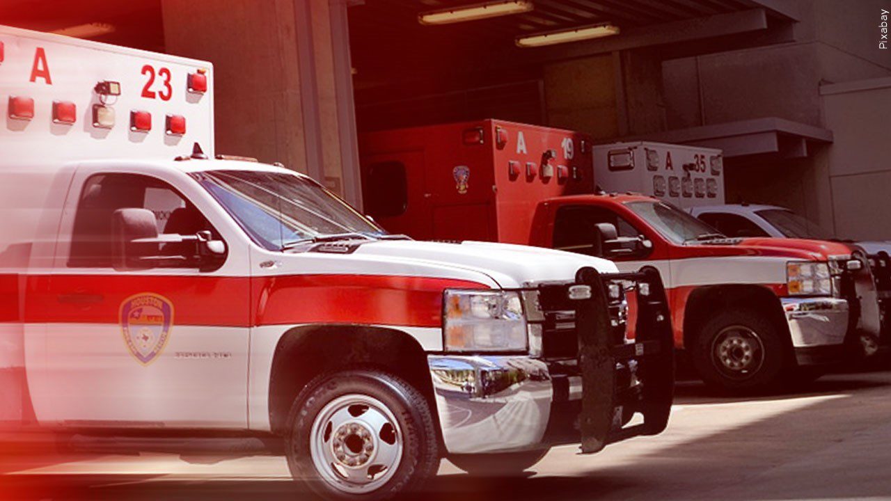 Ambulances lined up