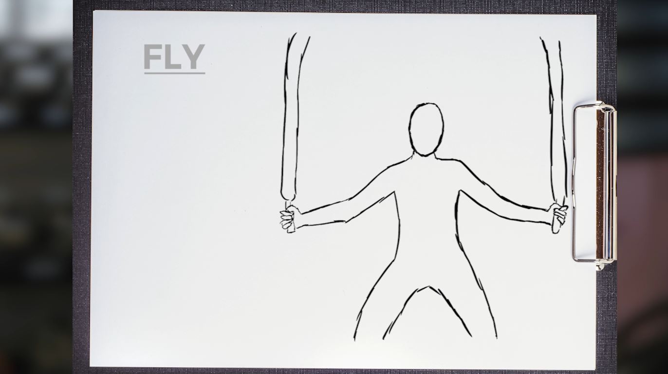 A sketch of a person doing a chest fly