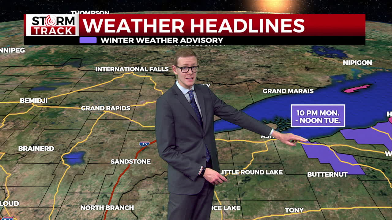 Brandon showing a Winter Weather Advisory for Iron County