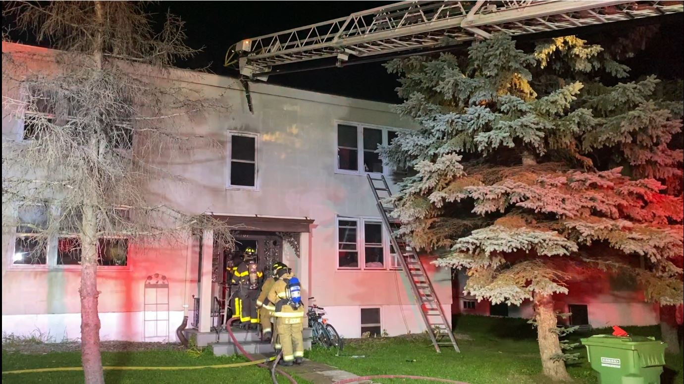 Firefighters respond to an apartment house fire in Hibbing. Credit: Northland Fire Wire