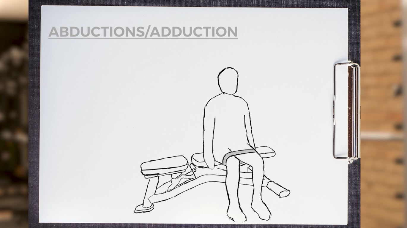 A sketch of a person doing a hip abduction