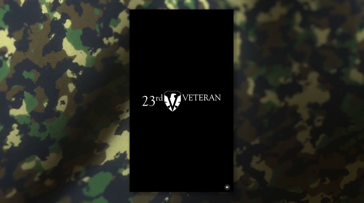 23rd Veteran's logo on a camouflage background