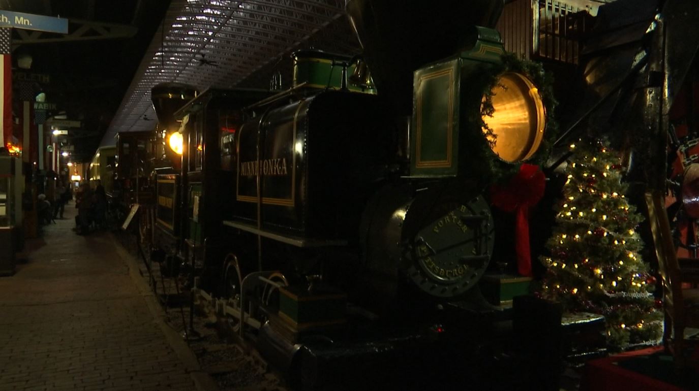 The Depot decorated for Christmas