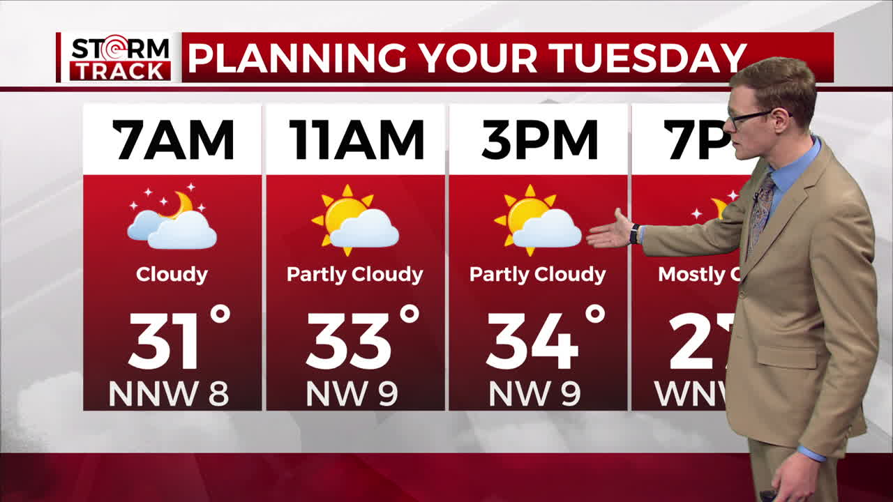 Brandon showing Tuesday's day planner