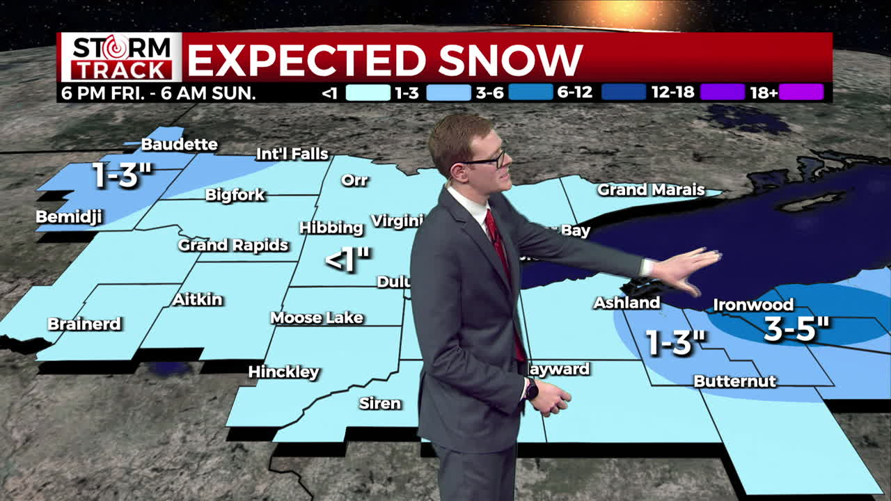 Brandon showing expected snow