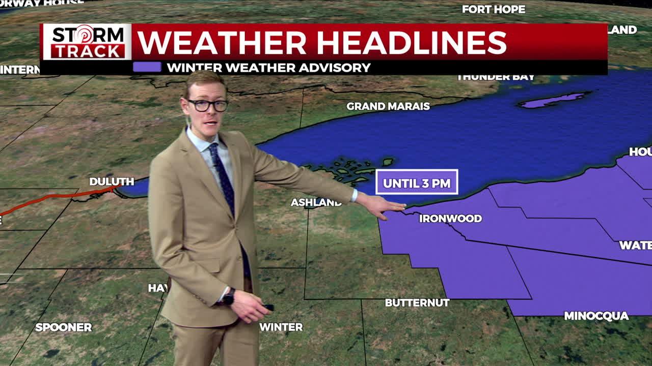 Brandon showing the Winter Weather Advisory